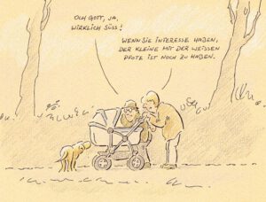 Hunde-Cartoon 2 Kinderwagen Hundecomic