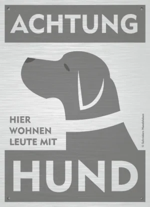 Hunde-Warnschild anthrazit/silber Motiv 1