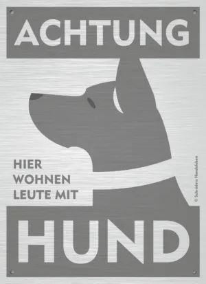 Hunde-Warnschild anthrazit/silber – Motiv 3