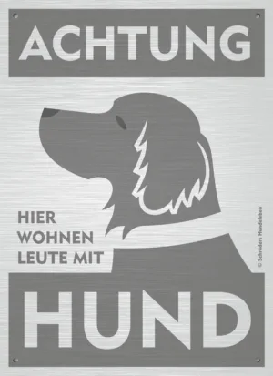 Hunde-Warnschild anthrazit/silber – Motiv 4