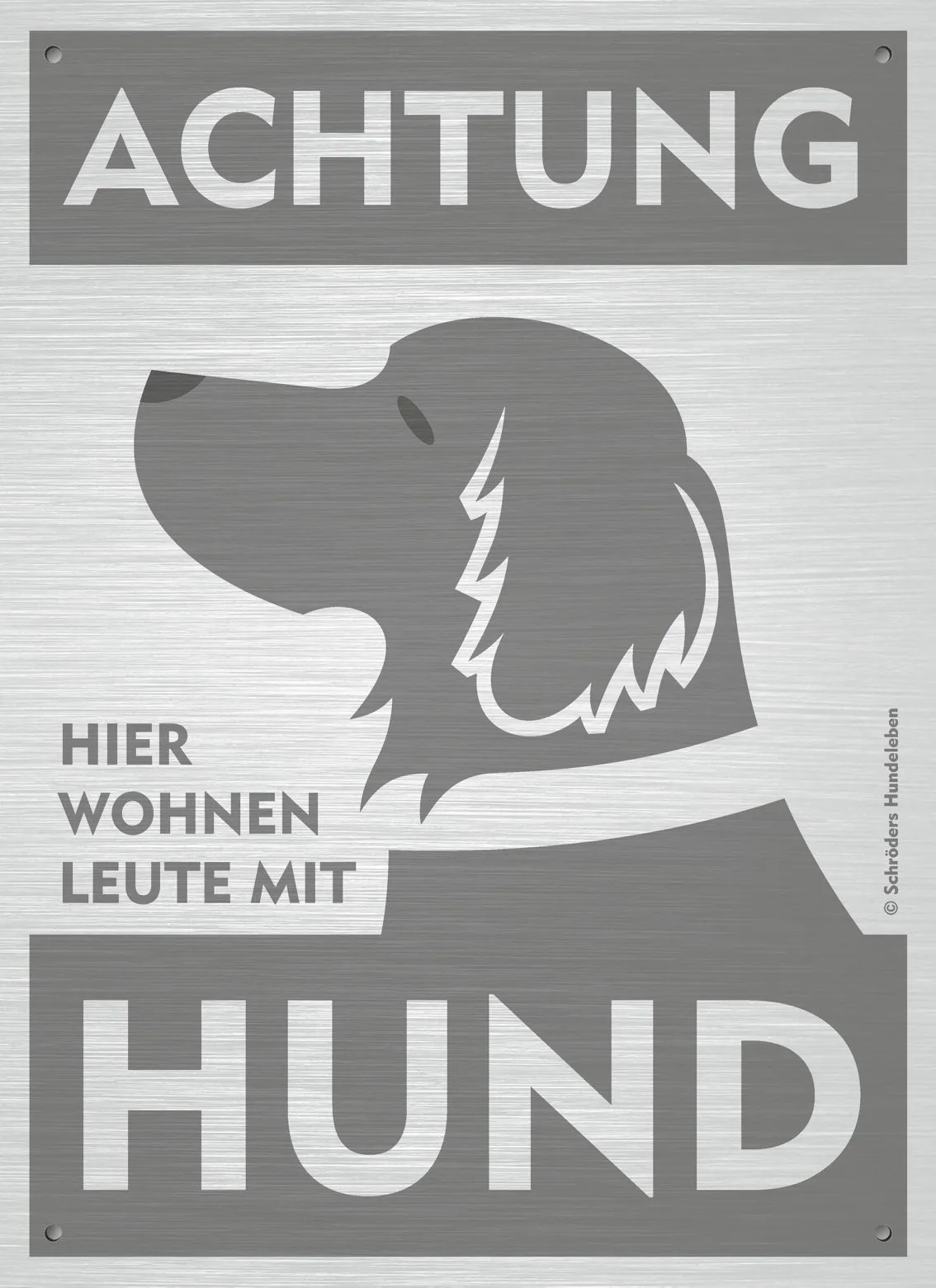 Hunde-Warnschild anthrazit/silber Motiv 4