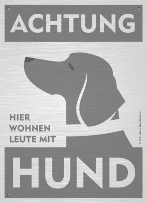 Hunde-Warnschild anthrazit/silber – Motiv 5