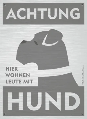 Hunde-Warnschild anthrazit/silber – Motiv 6