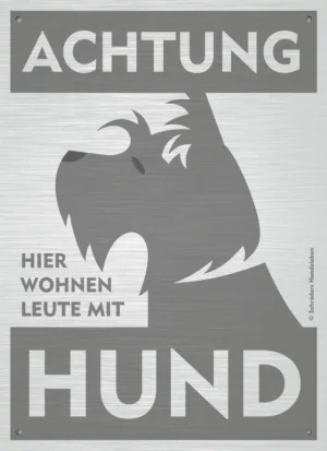 Hunde-Warnschild anthrazit/silber – Motiv 7