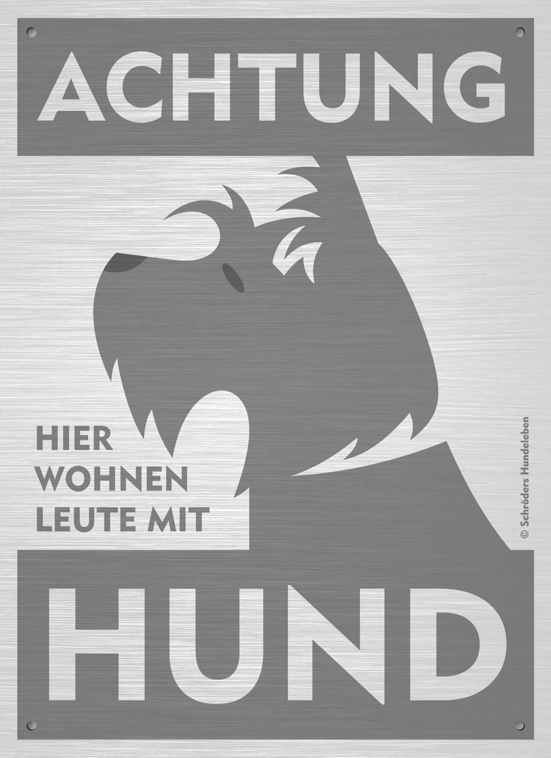 Hunde-Warnschild anthrazit/silber Motiv 7