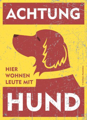 Hundewarnschild Golden Retriever Langhaar