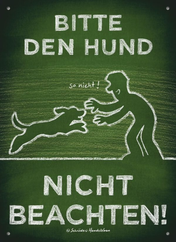 Schild für die Hundeerziehung Bitte den Hund nicht beachten!