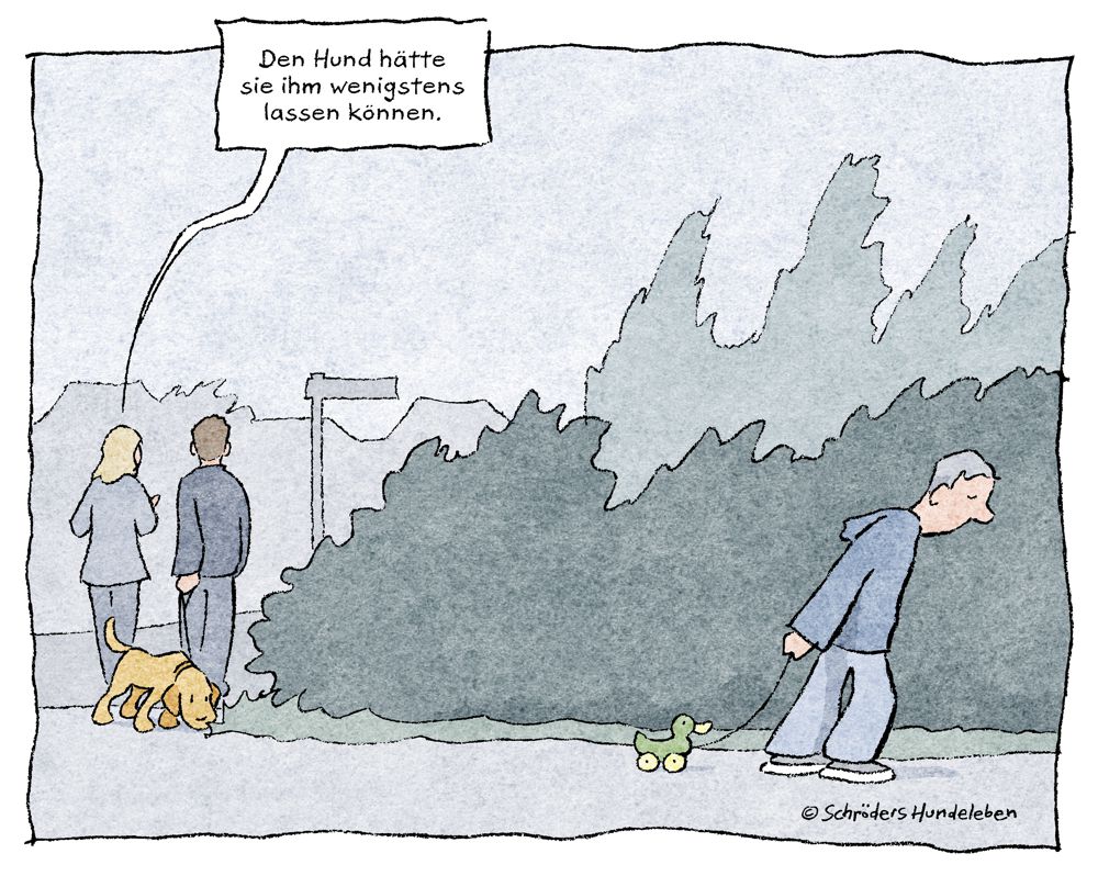 Hundecartoon Den Hund hätte sie ihm lassen können