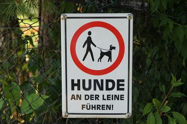 Schild Hunde an die Leine