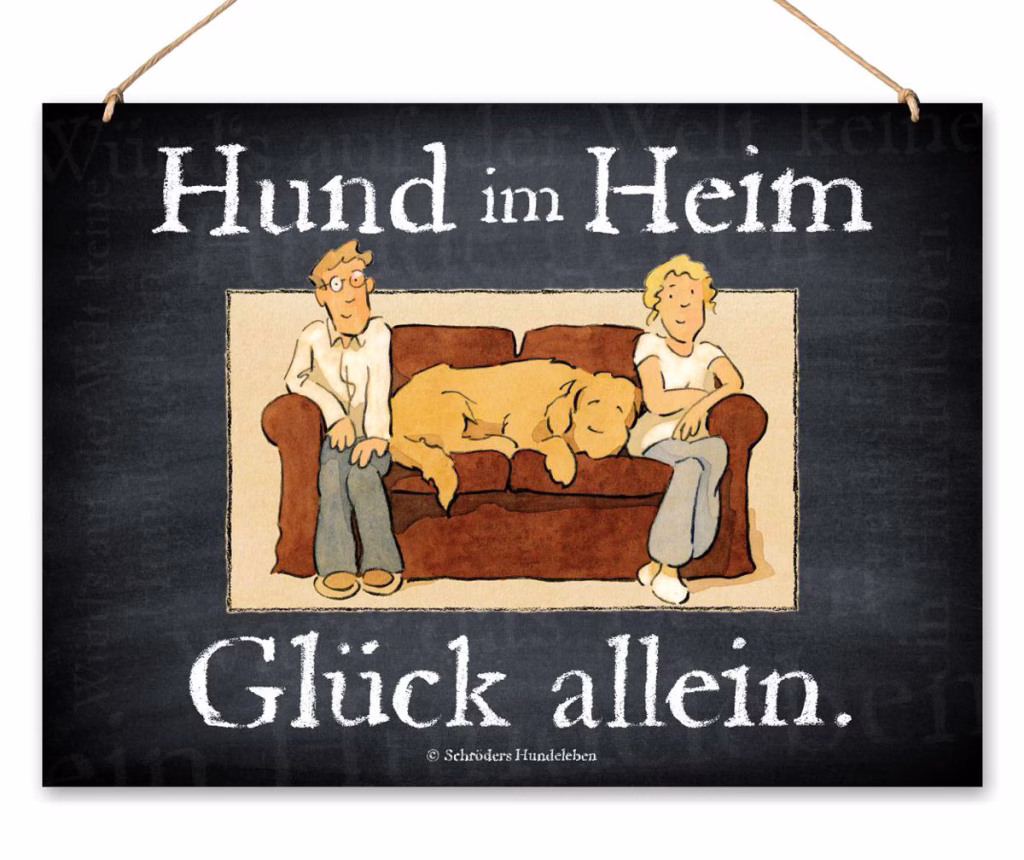 Humorvolles Hundeschild Hund im Heim