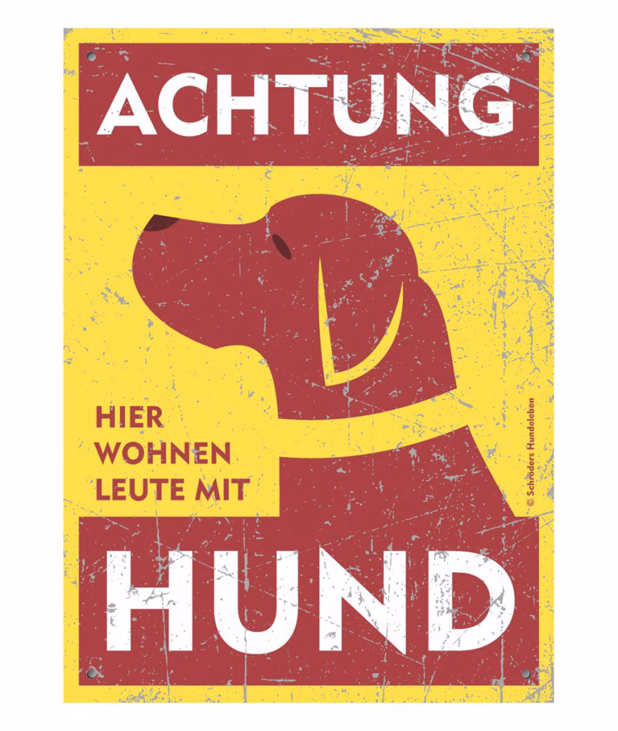 Warnschild für den Labrador in klassischem gelb-rotem Design