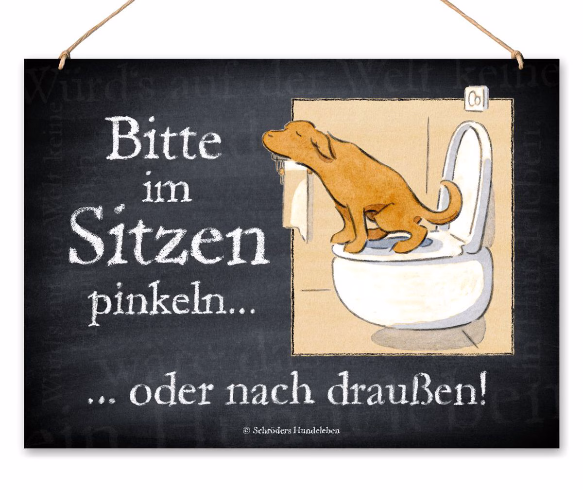 Toilettenregel-Schild Im Sitzen pinkeln