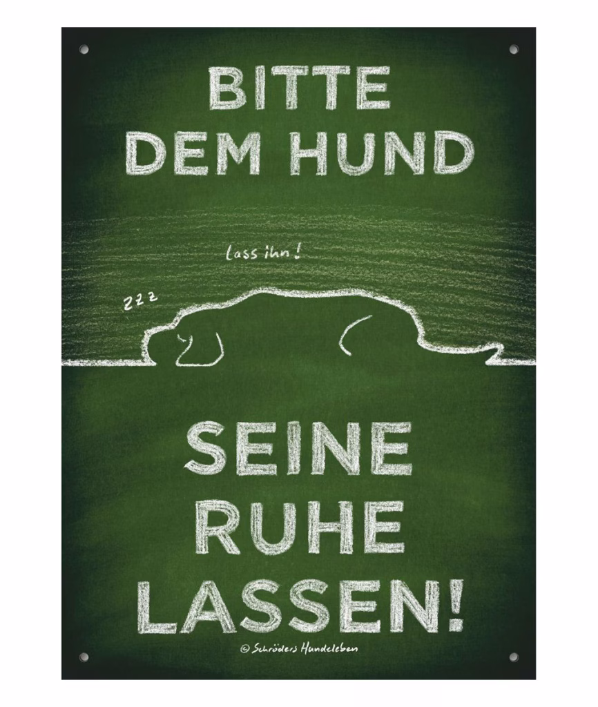 Hunde-Hinweisschild Dem Hund seine Ruhe lassen