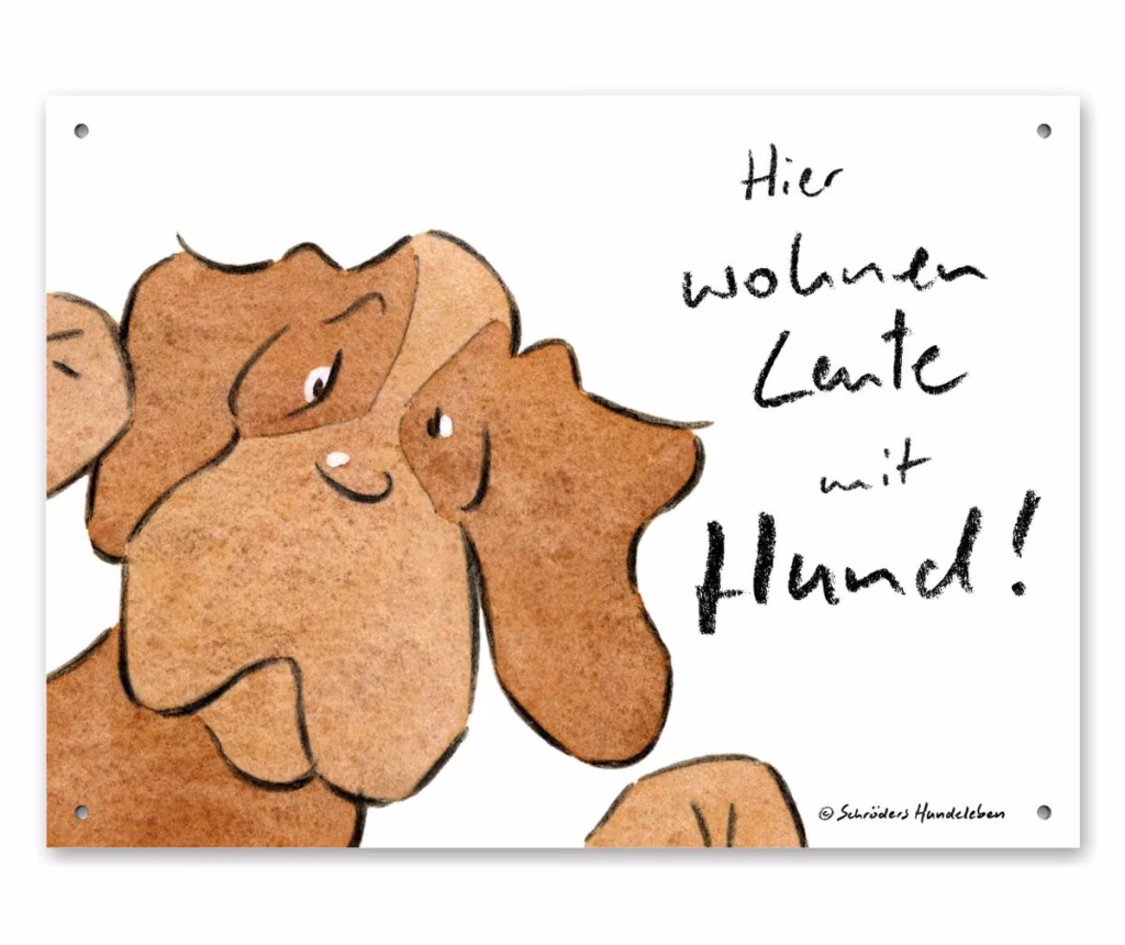 Hunde-Willkommensschild Leute mit Hund I