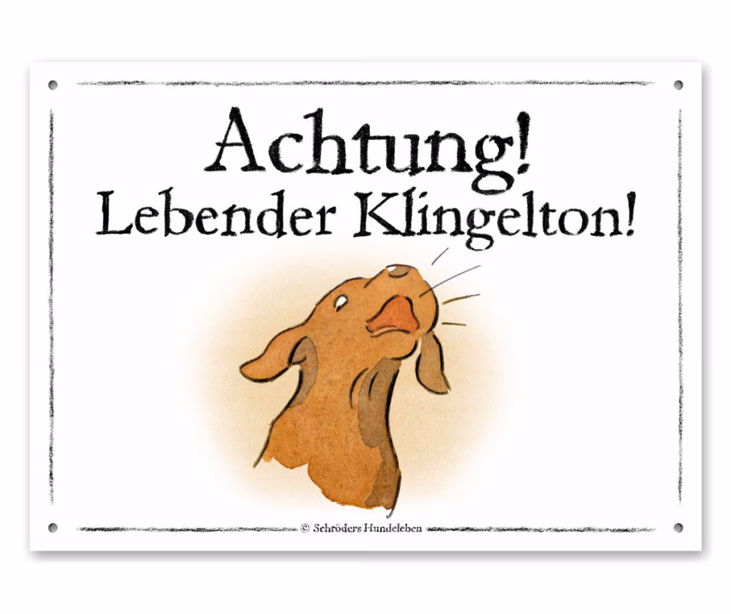 Lustiges Hundeschild Lebender Klingelton