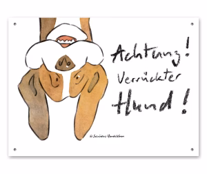 Witziges Hundeschild Verrückter Hund
